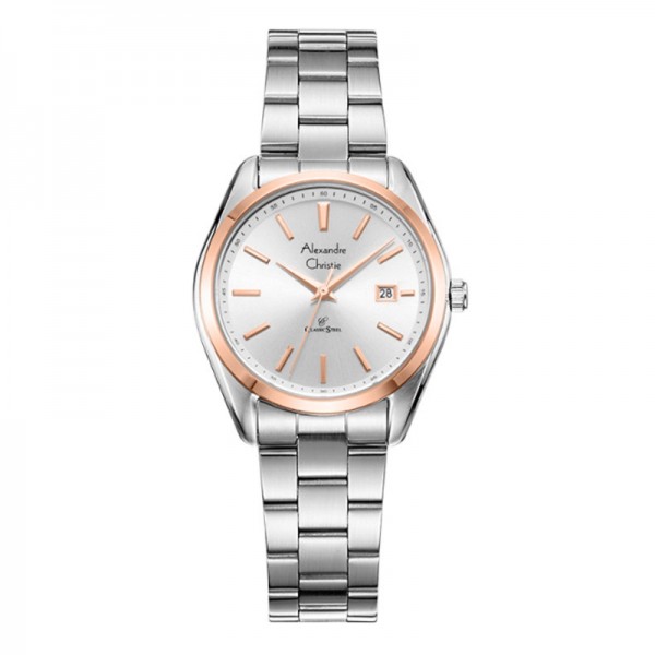 Alexandre Christie AC 8656 Silver Rosegold White Lady LDBTRSL